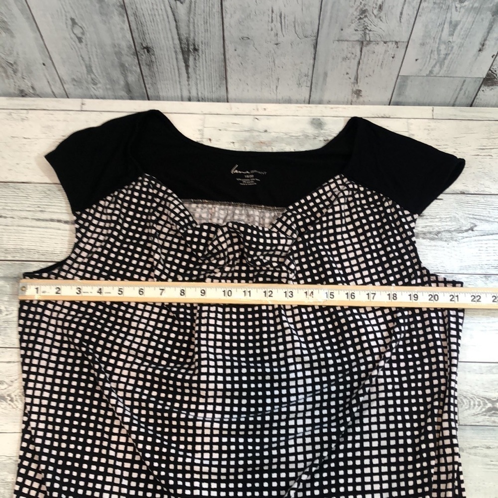 Lane Bryant Slouch Neckline Checkered Blouse 18/20 - Picture 5 of 7